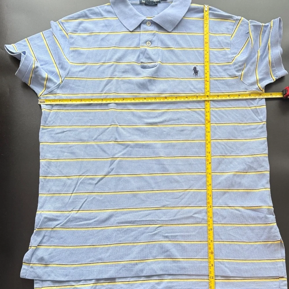 POLO Ralph Lauren Polo Shirt Mens Large Striped‎ Short Sleeve Cotton